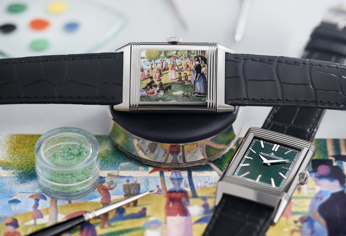 Часы Jaeger-LeCoultre Reverso Tribute Enamel – Georges Seurat, A Sunday Afternoon on the Island of La Grande Jatte, ref. 393 34 P1