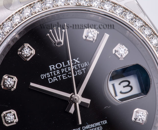 116244 Black set with diamonds Oyster Bracelet Rolex Datejust 36