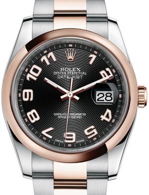 116201 black concentric circle Arabic dial Rolex Datejust 36