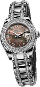80339 black mother of pearl  Roman dial Rolex Pearlmaster