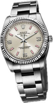 114234 silver dial  pink index Rolex Oyster Perpetual