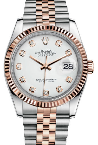 116231 white set with diamonds dial Rolex Datejust 36