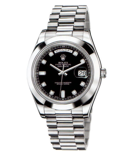 218206  black diamond dial Rolex Day-Date II Archive