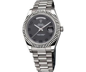 rolex day date silver black dial