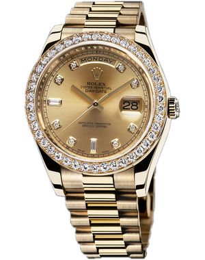 218348  champagne diamond dial   Rolex Day-Date II Archive