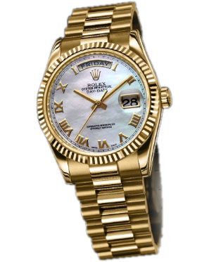 118238 mother of pearl dial Roman  Rolex Day-Date 36