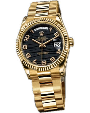 118238 Black Dial Arabic Oyster Rolex Day-Date 36