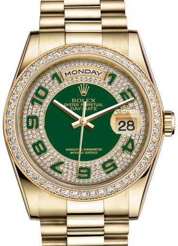 118348 Green diamond paved Rolex Day-Date 36