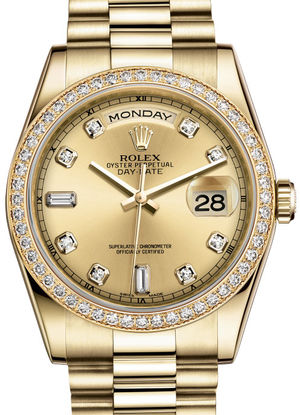 118348 Champagne set with diamonds Rolex Day-Date 36