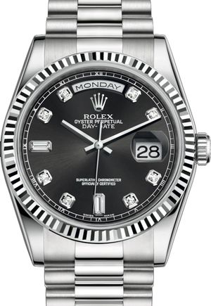 118239 Black set with diamonds Rolex Day-Date 36