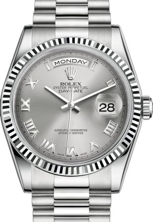 118239 Rhodium Roman numerals Rolex Day-Date 36