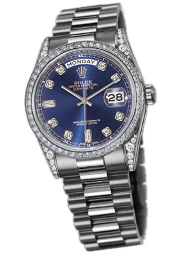118389 blue dial diamond Rolex Day-Date 36