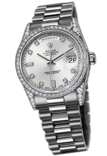 118389 silver dial diamond Rolex Day-Date 36