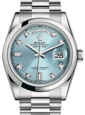 118206 Ice blue set with diamonds Rolex Day-Date 36