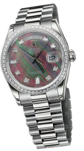 118346 dark mother of pearl dial Rolex Day-Date 36