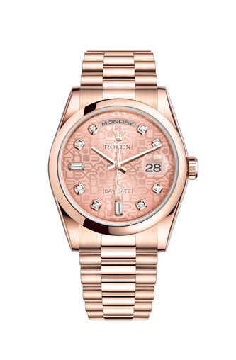 118205F Pink Jubilee design set with diamonds Rolex Day-Date 36