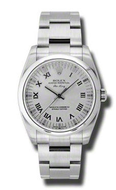 114200 silver dial  Roman numerals Rolex Oyster Perpetual