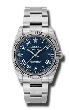 114234 blue dial Roman numerals Rolex Oyster Perpetual
