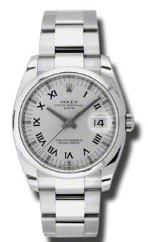 115200 silver dial Roman numerals Rolex Oyster Perpetual