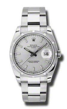 115210 silver dial index Rolex Oyster Perpetual