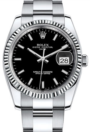 115234 black dial index Rolex Oyster Perpetual