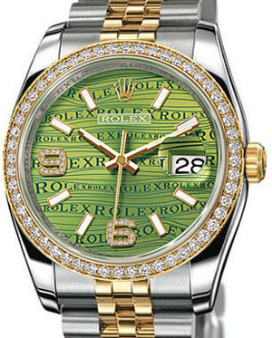 116243 Green Waves Diamonds Rolex Datejust 36