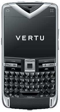 Polished Stainless Steel Sapphire Keys Black Leath Vertu Constellation Quest