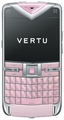 Polished Stainless Steel Sapphire Keys Pink Leathe Vertu Constellation Quest
