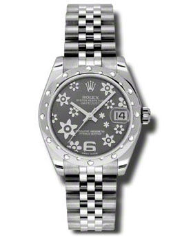 178344 dark rhodium dial floral motif Rolex Datejust 31