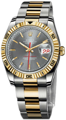116263 grey dial Oyster Rolex Datejust 36 Turn-O-Graph