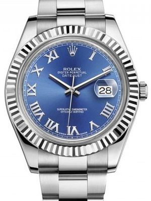 116334 blue dial Roman numerals Rolex Datejust 41