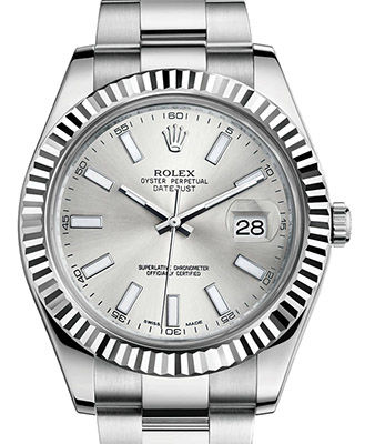 116334 silver dial index Rolex Datejust 41