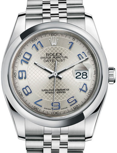 116200 silver blue Arabic Jubilee Bracelet Rolex Datejust 36