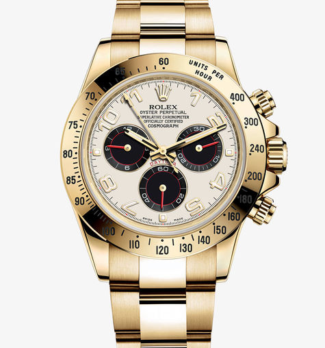 116528 ivory dial black subdials  Arabic numerals Rolex Cosmograph Daytona