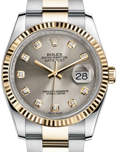 116233 Steel set with diamonds Oyster Rolex Datejust 36