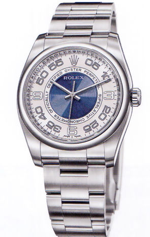 116000 silver and blue dial arabic  Rolex Oyster Perpetual