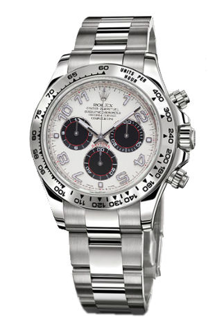116509 white dial black subdials arabic numerals Rolex Cosmograph Daytona