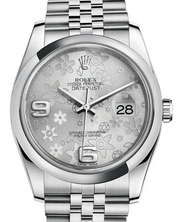 116200 Silver floral motif Jubilee Bracelet Rolex Datejust 36