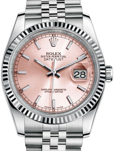 116234 Pink index Jubilee Bracelet Rolex Datejust 36