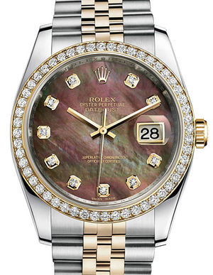 116243 dark mother of pearl diamond dial Jublilee Rolex Datejust 36