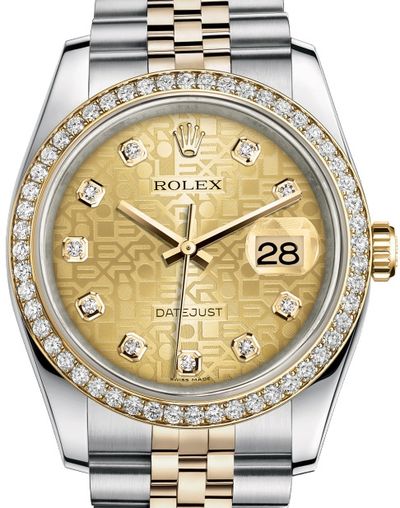 116243 Champagne Jubilee design set with diamonds Rolex Datejust 36
