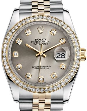 116243 Steel set with diamonds Rolex Datejust 36