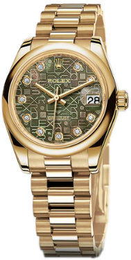 178248  Black mother-of-pearl Jubilee design set w Rolex Datejust 31