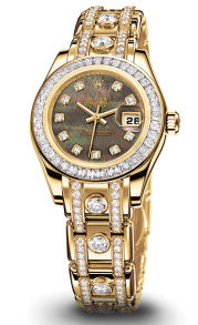 80308BRIL dark mother of pearl diamond dial Rolex Pearlmaster