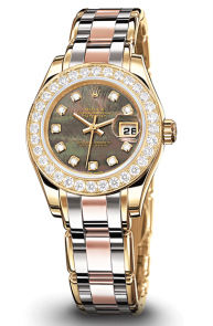80298  black mother of pearl  dial Tridor Rolex Pearlmaster