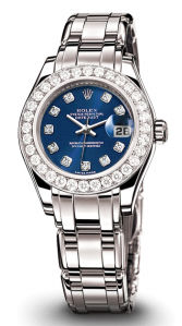80299 blue diamond dial Rolex Pearlmaster