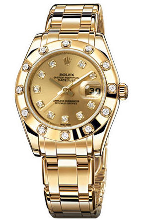 81318 champagne diamond dial Rolex Pearlmaster