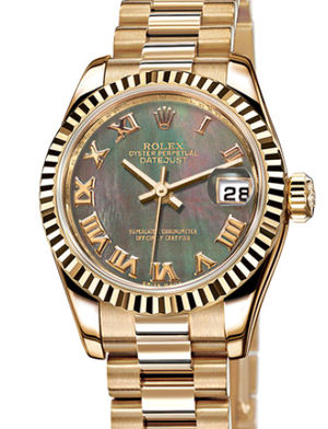 179178 Black mother-of-pearl Roman dial Rolex Lady-Datejust 26 Archive