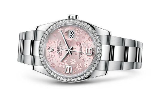116244 Pink floral motif Oyster Bracelet Rolex Datejust 36