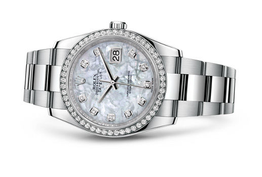 116244 White mother-of-pearl diamonds Oyster Brace Rolex Datejust 36